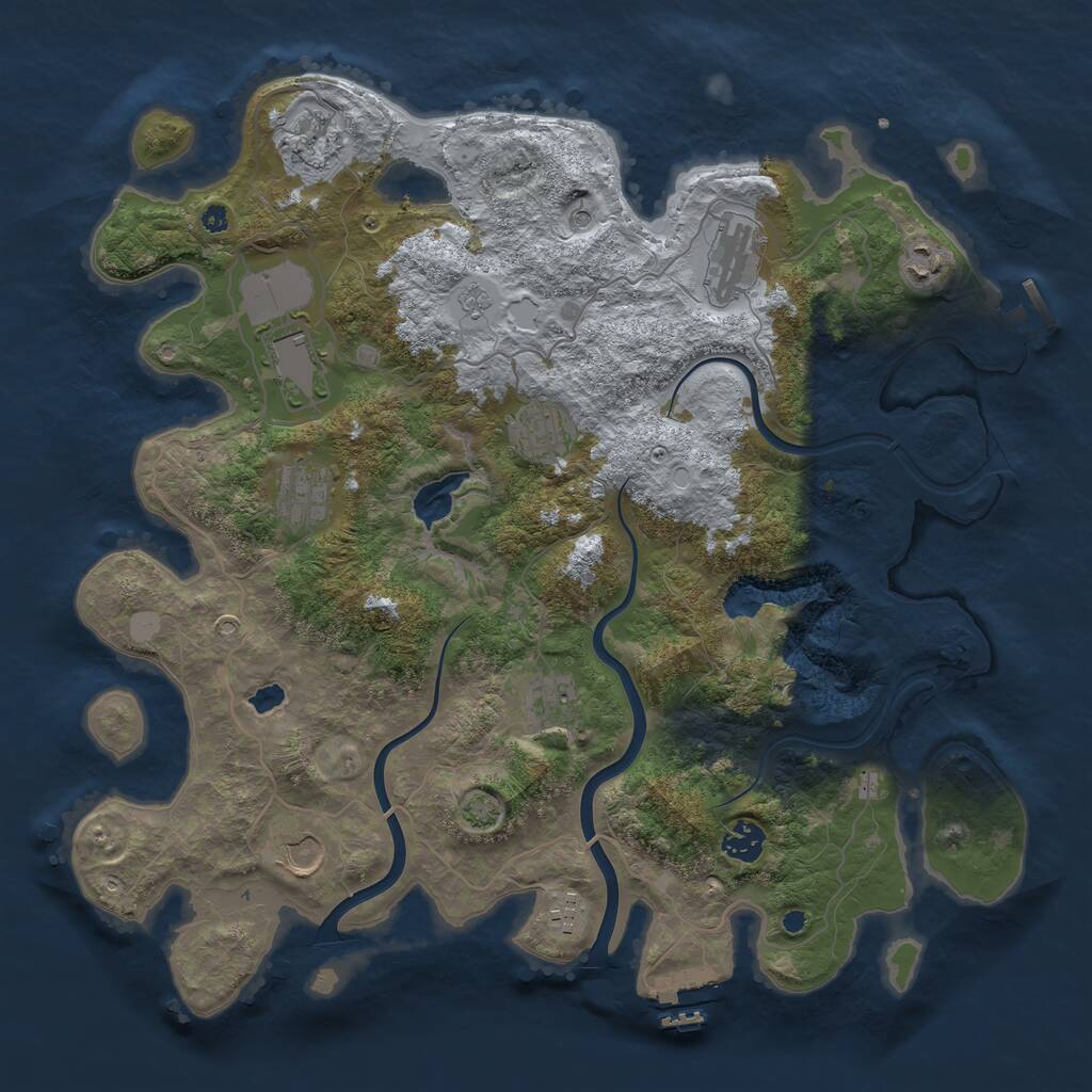 Rust Map: Procedural Map, Size: 4000, Seed: 922361337, 16 Monuments