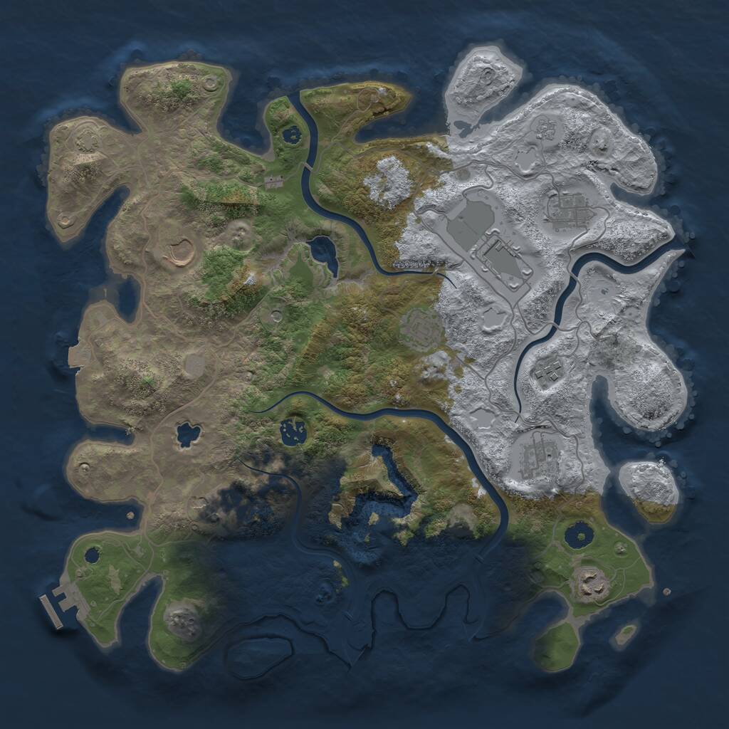 Rust Map: Procedural Map, Size: 4000, Seed: 1016500, 14 Monuments