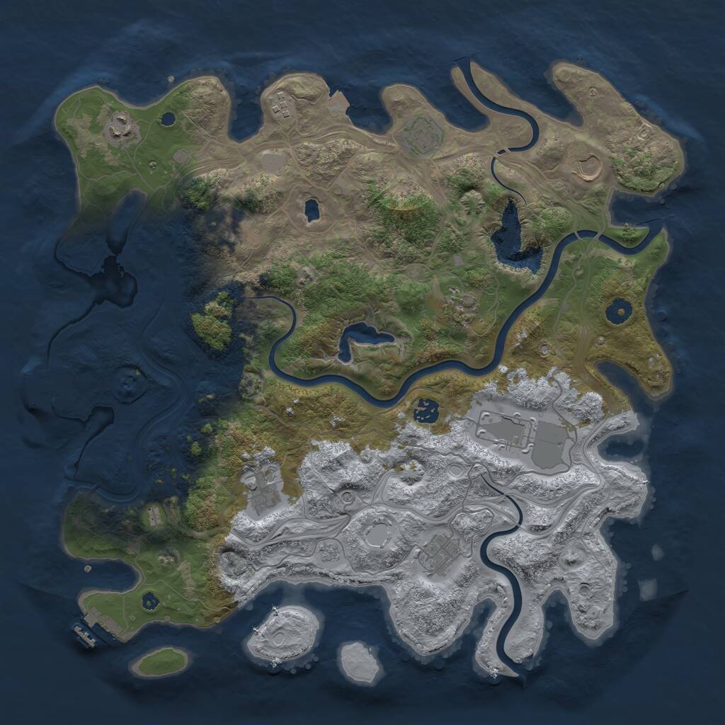 Rust Map: Procedural Map, Size: 4250, Seed: 31834081, 16 Monuments