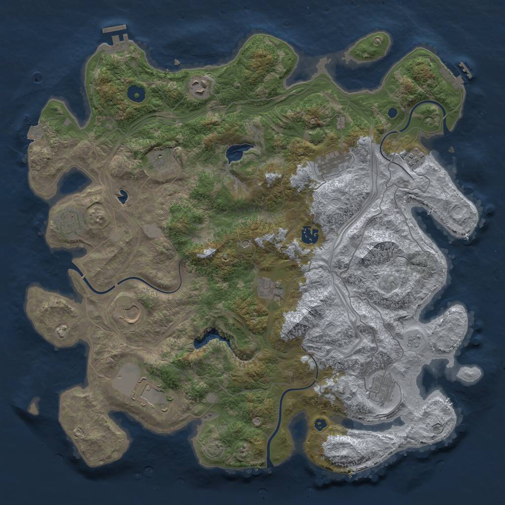 Rust Map: Procedural Map, Size: 4250, Seed: 6433227, 16 Monuments
