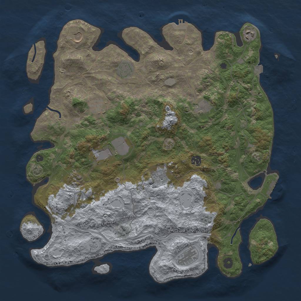 Rust Map: Procedural Map, Size: 4300, Seed: 96661147, 19 Monuments