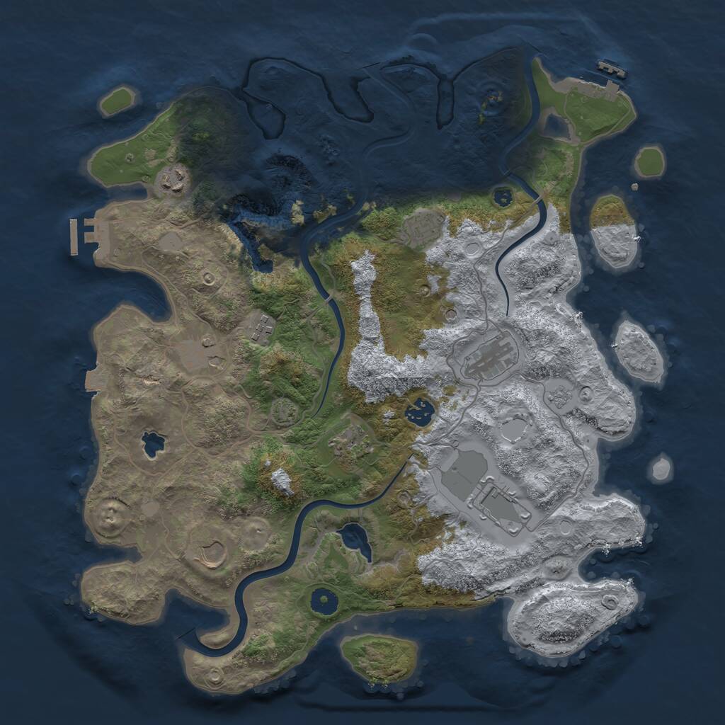 Rust Map: Procedural Map, Size: 4000, Seed: 47626896, 15 Monuments