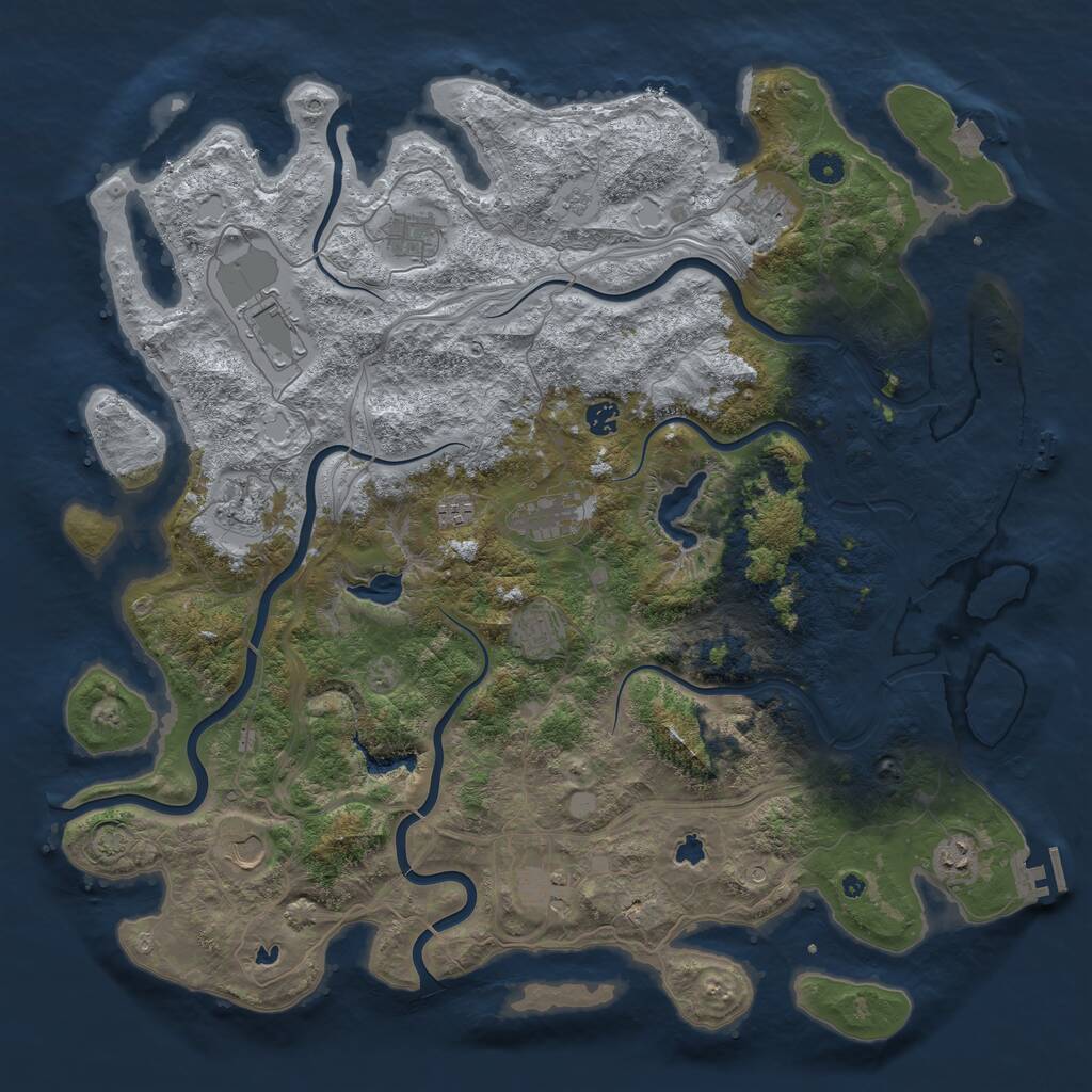 Rust Map: Procedural Map, Size: 4800, Seed: 648252, 17 Monuments