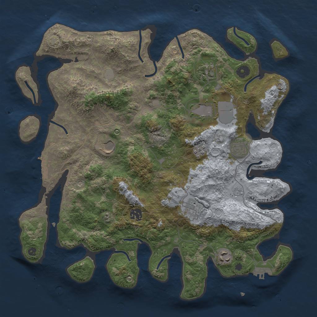 Rust Map: Procedural Map, Size: 3750, Seed: 7988765, 16 Monuments