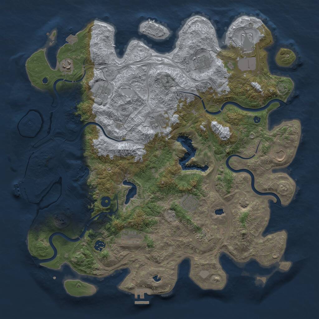 Rust Map: Procedural Map, Size: 4500, Seed: 20071991, 17 Monuments