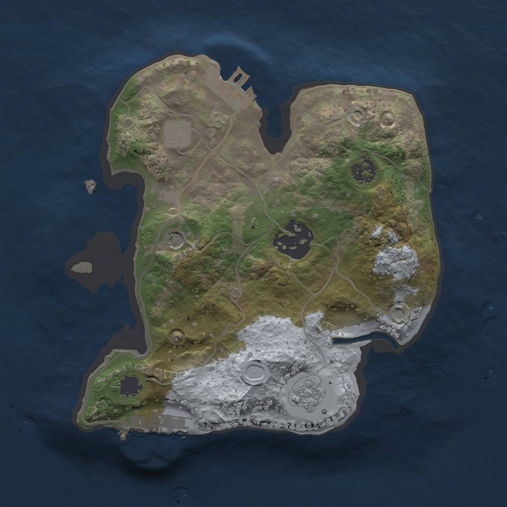 Rust Map: Procedural Map, Size: 2000, Seed: 351156, 8 Monuments