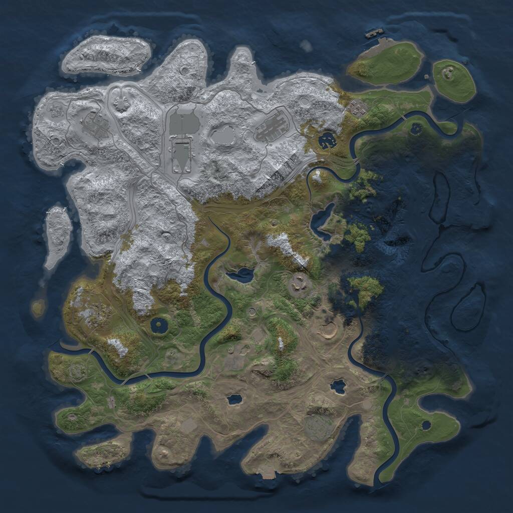 Rust Map: Procedural Map, Size: 4500, Seed: 1388091619, 16 Monuments