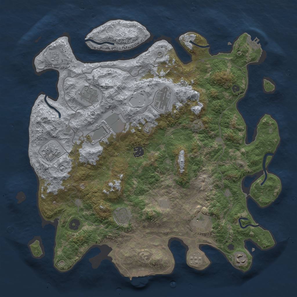 Rust Map: Procedural Map, Size: 4000, Seed: 31149, 17 Monuments