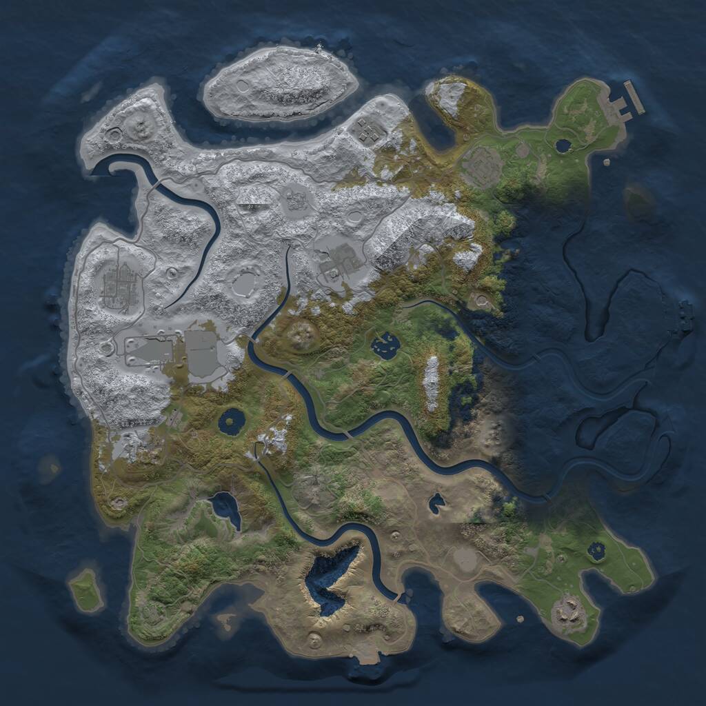 Rust Map: Procedural Map, Size: 4000, Seed: 31149, 14 Monuments