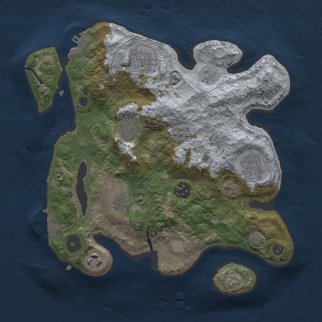 Rust Map: Procedural Map, Size: 3000, Seed: 112611, 14 Monuments
