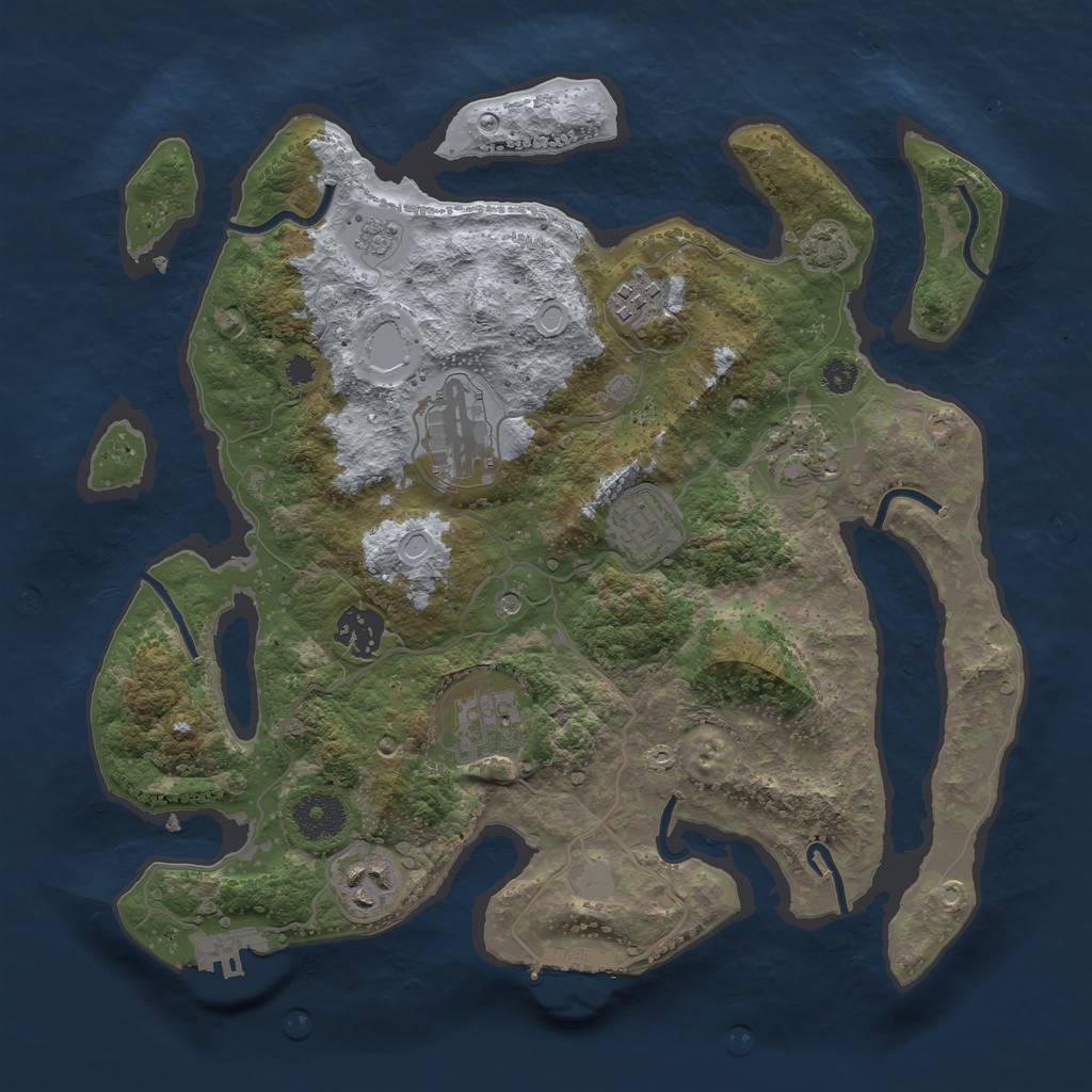 Rust Map: Procedural Map, Size: 3300, Seed: 1602627445, 15 Monuments