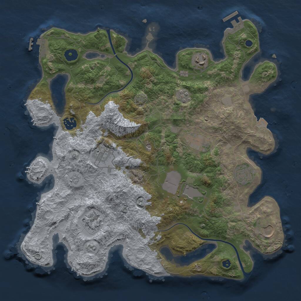 Rust Map: Procedural Map, Size: 3600, Seed: 23708635, 15 Monuments