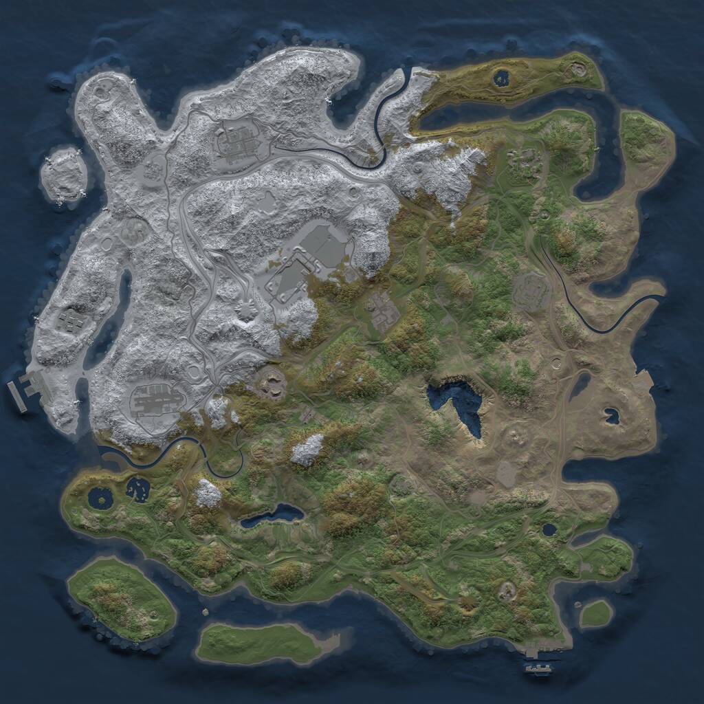 Rust Map: Procedural Map, Size: 4300, Seed: 89260466, 15 Monuments