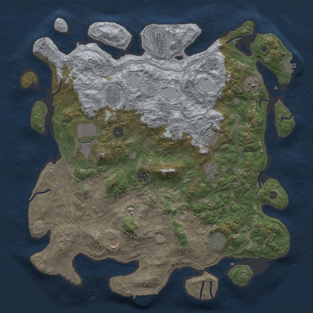 Rust Map: Procedural Map, Size: 4300, Seed: 53054802, 18 Monuments