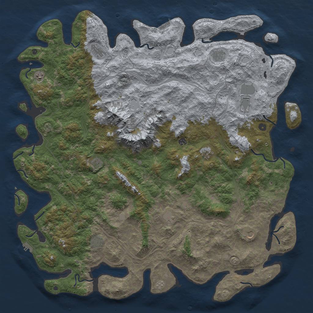 Rust Map: Procedural Map, Size: 6000, Seed: 171622, 19 Monuments