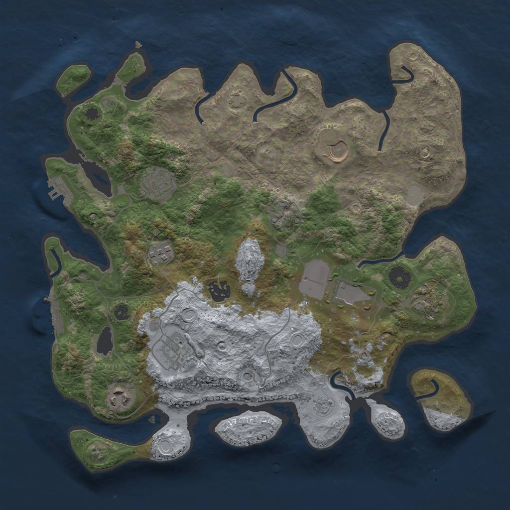 Rust Map: Procedural Map, Size: 3500, Seed: 1882141041, 16 Monuments
