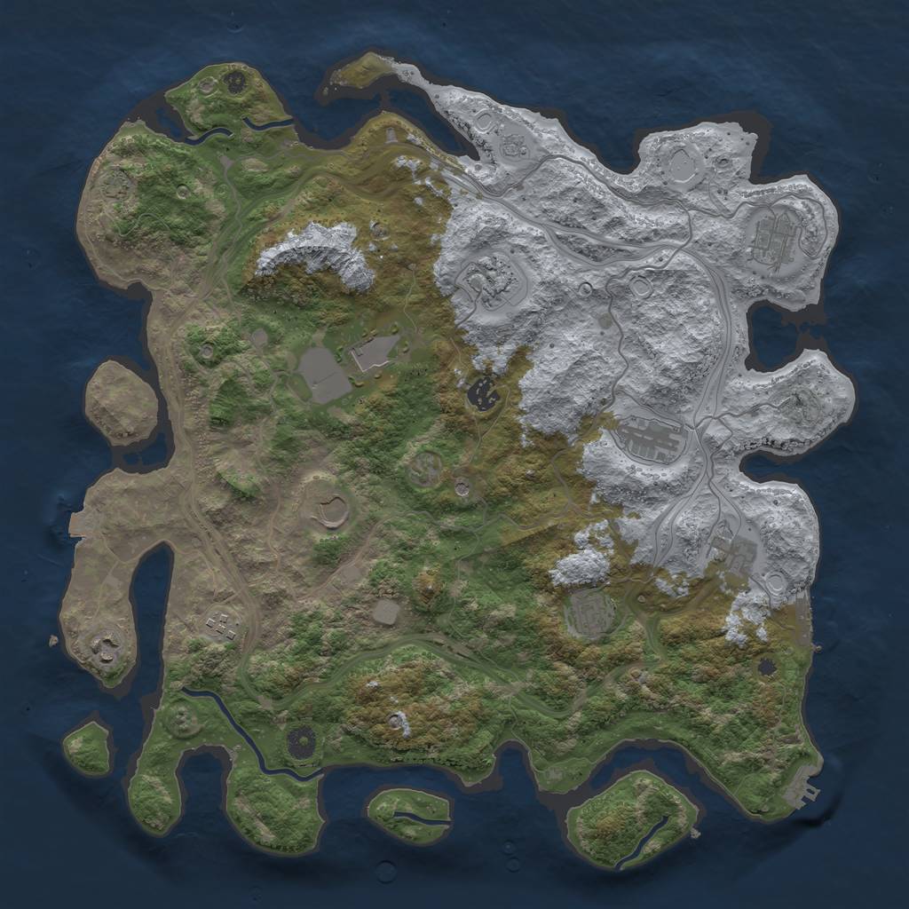 Rust Map: Procedural Map, Size: 4300, Seed: 6863820, 18 Monuments
