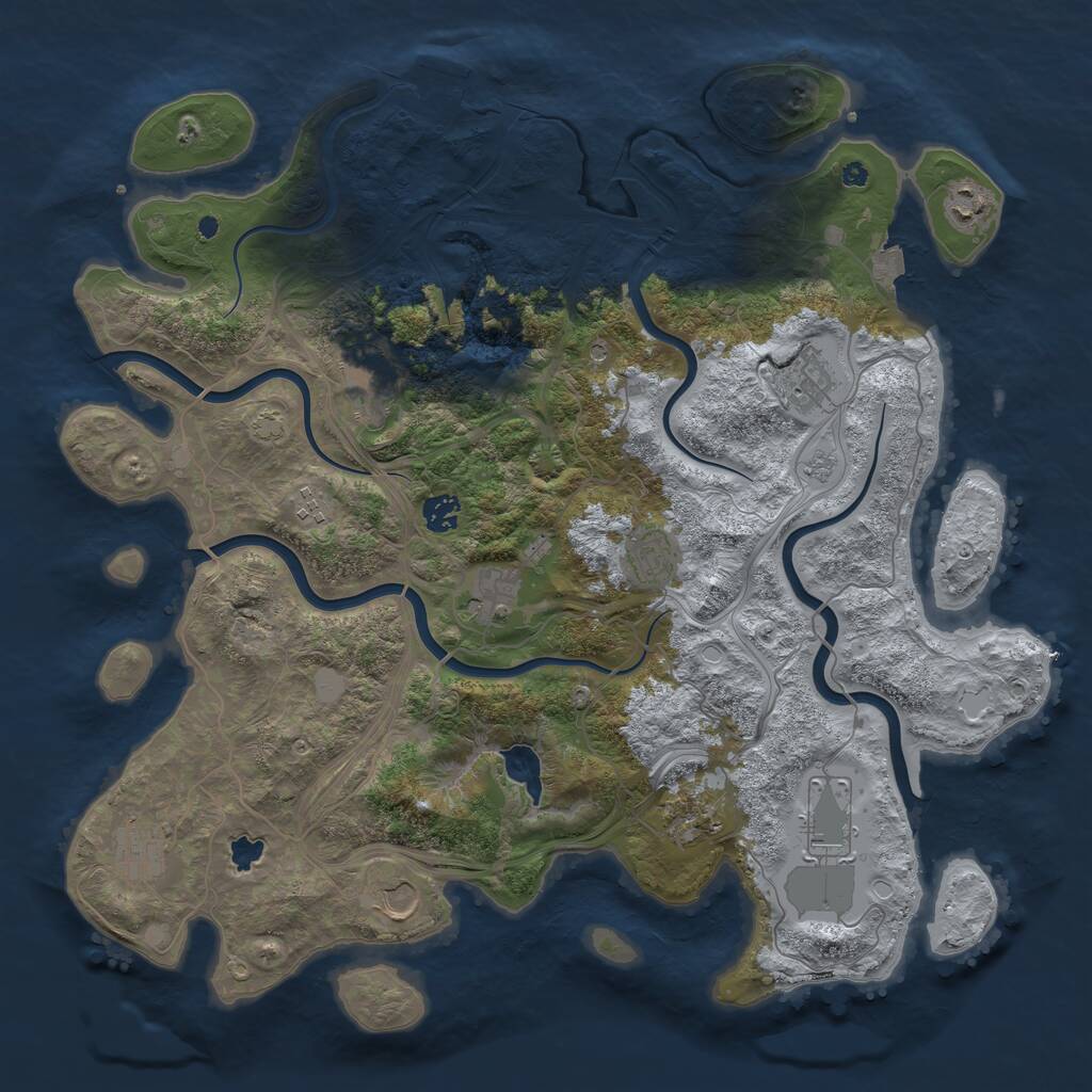 Rust Map: Procedural Map, Size: 4250, Seed: 24222367, 16 Monuments