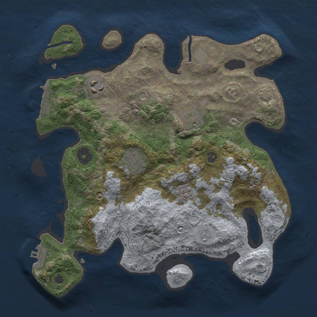 Rust Map: Procedural Map, Size: 3000, Seed: 85496254, 12 Monuments