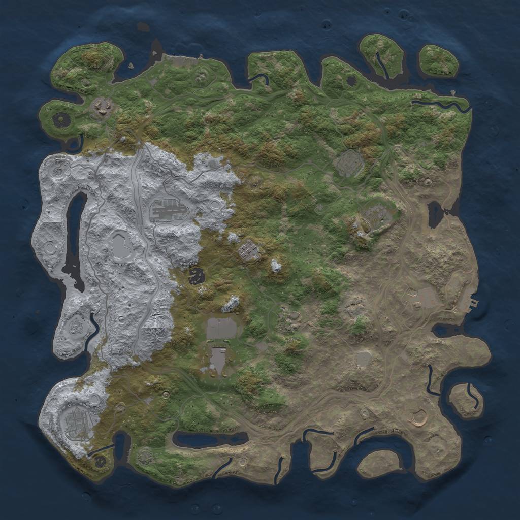 Rust Map: Procedural Map, Size: 4500, Seed: 1756481397, 19 Monuments