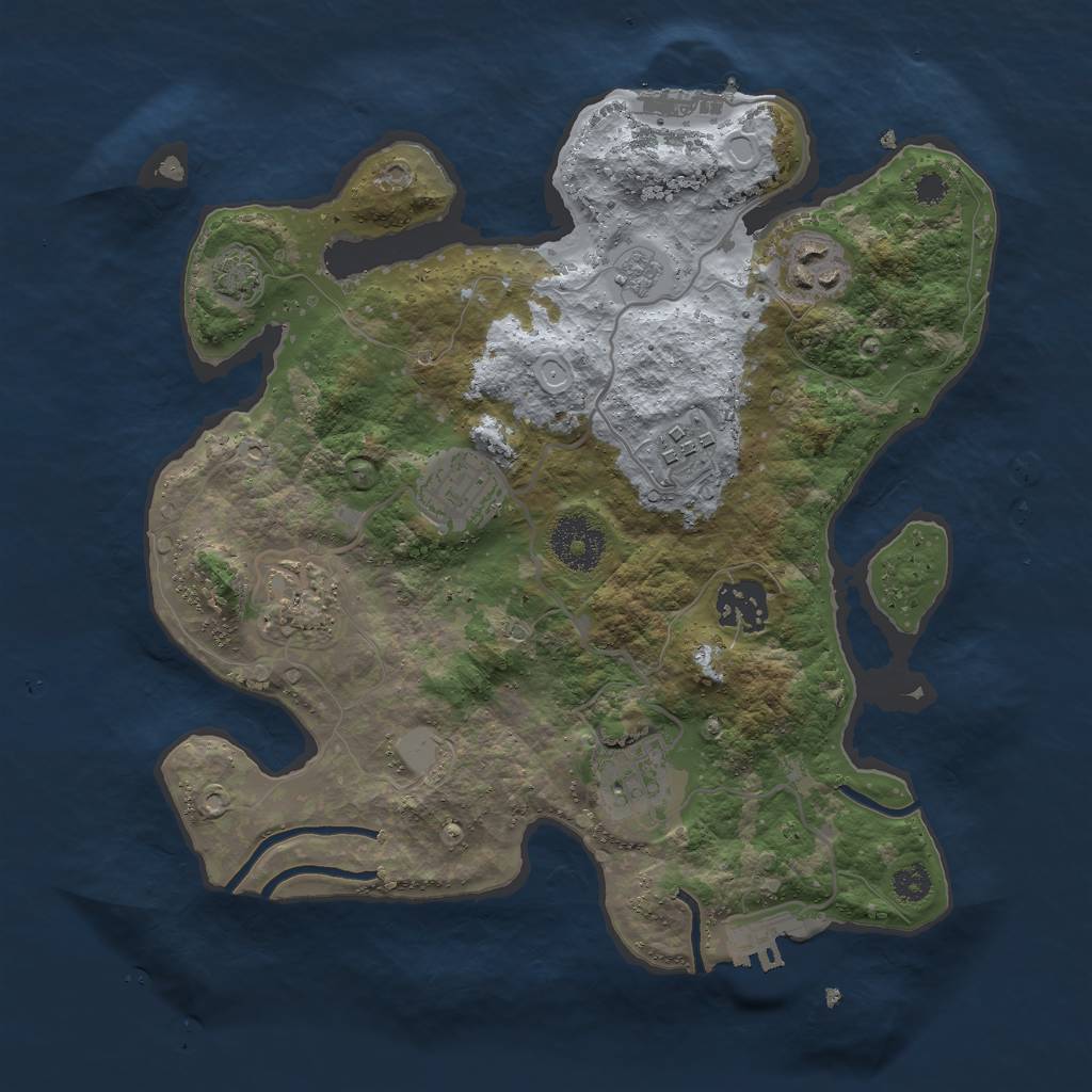 Rust Map: Procedural Map, Size: 3000, Seed: 27949, 13 Monuments