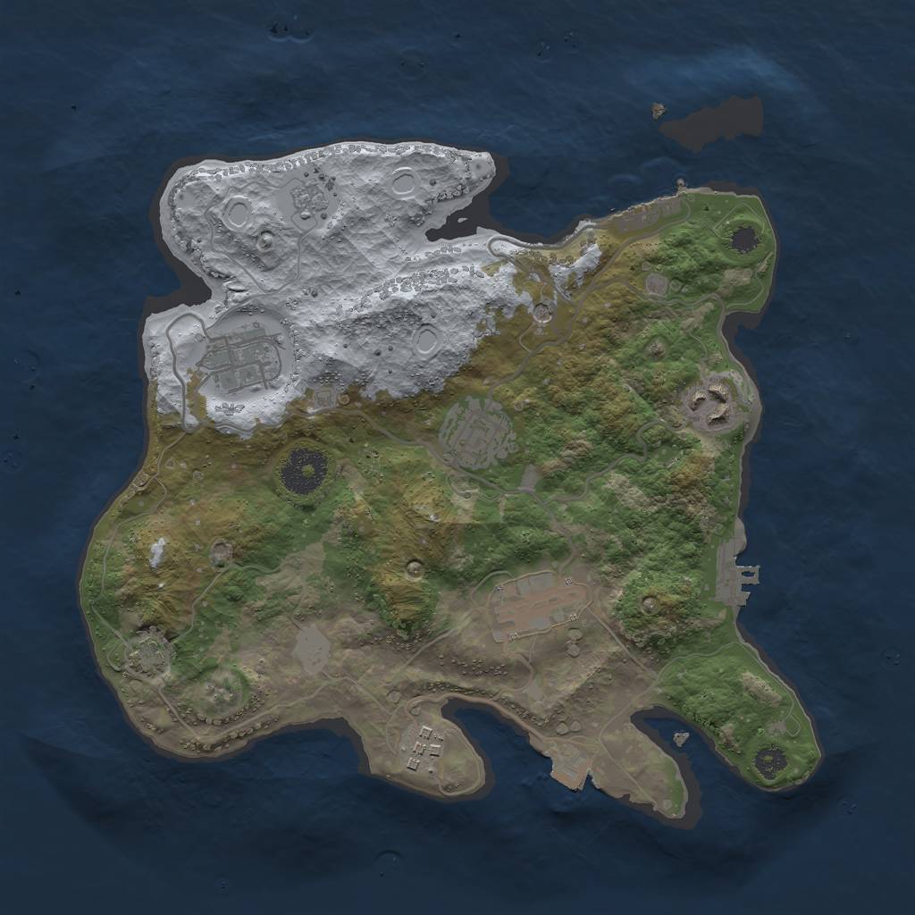 Rust Map: Procedural Map, Size: 3000, Seed: 2778, 13 Monuments