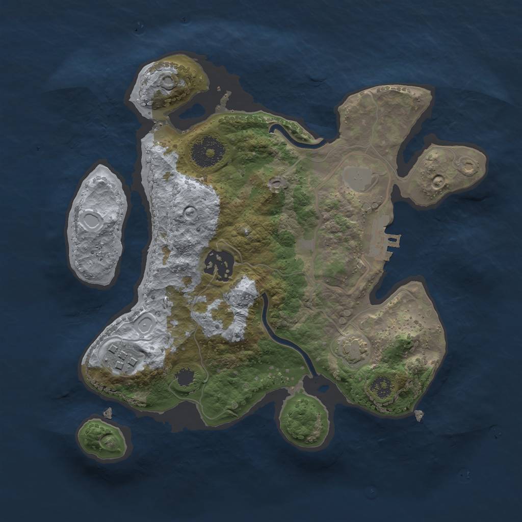Rust Map: Procedural Map, Size: 2500, Seed: 7455432, 7 Monuments