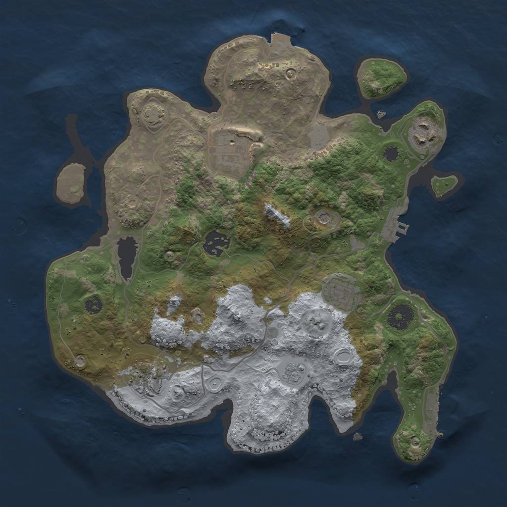 Rust Map: Procedural Map, Size: 3000, Seed: 24911, 13 Monuments