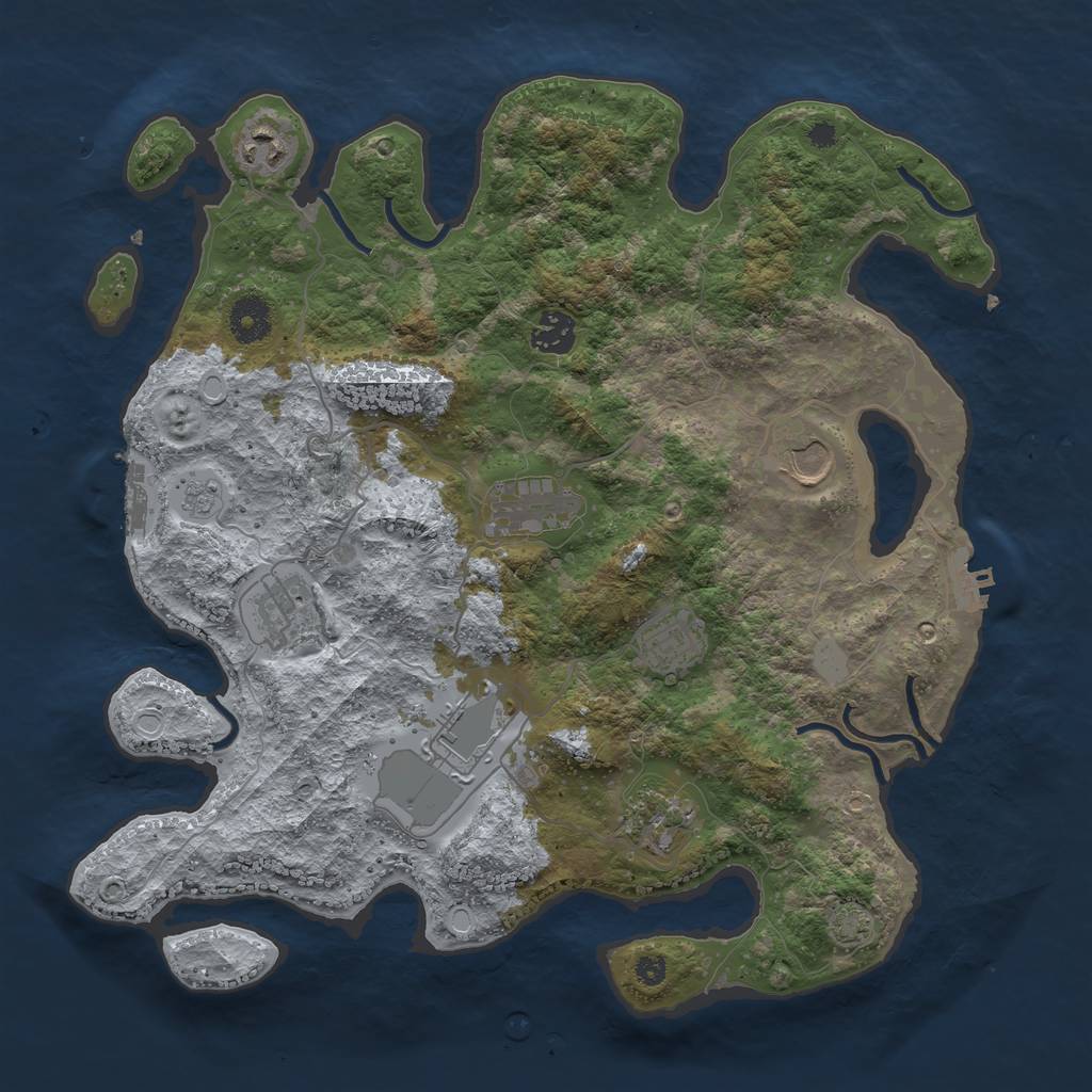 Rust Map: Procedural Map, Size: 3650, Seed: 80563818, 15 Monuments