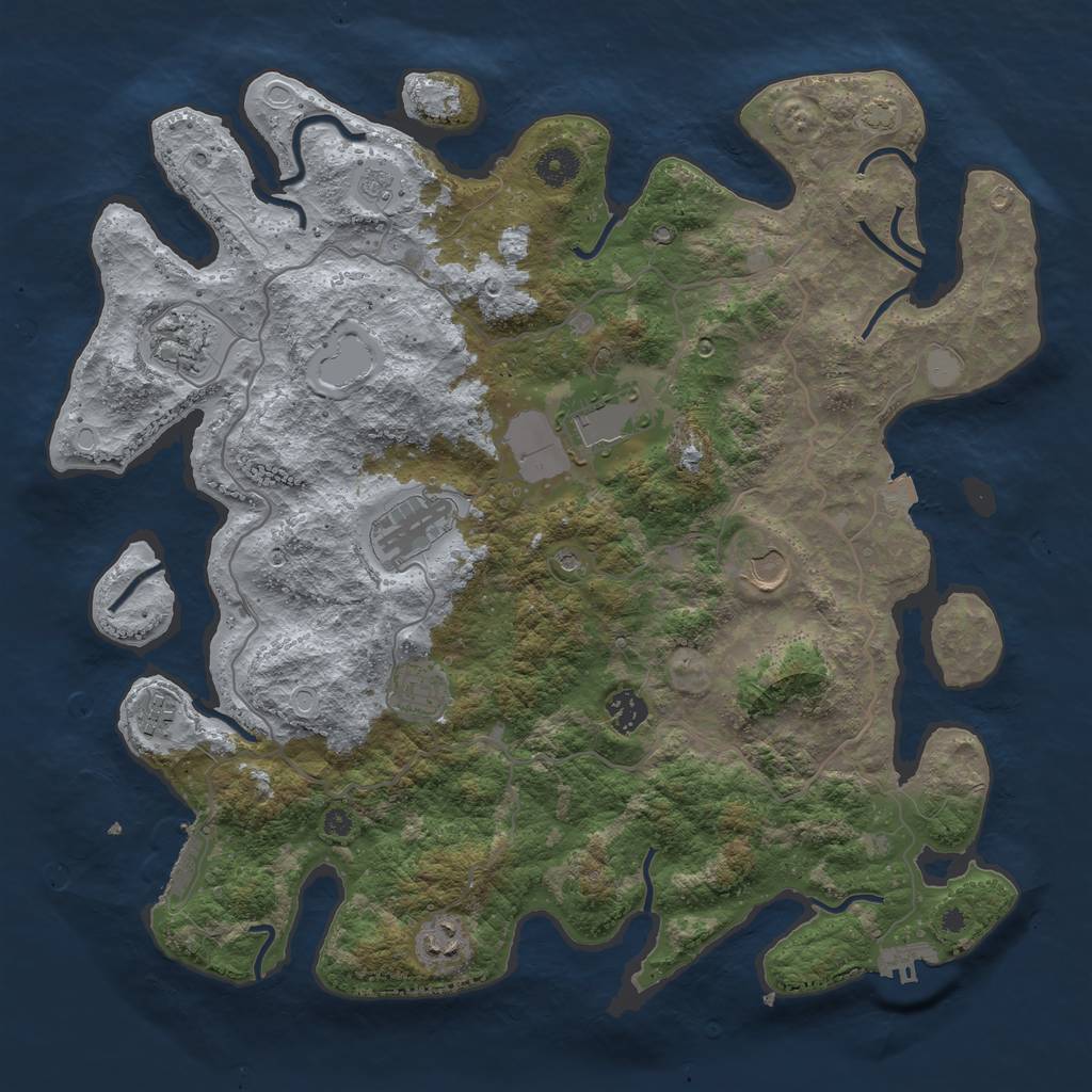 Rust Map: Procedural Map, Size: 4000, Seed: 31024588, 16 Monuments