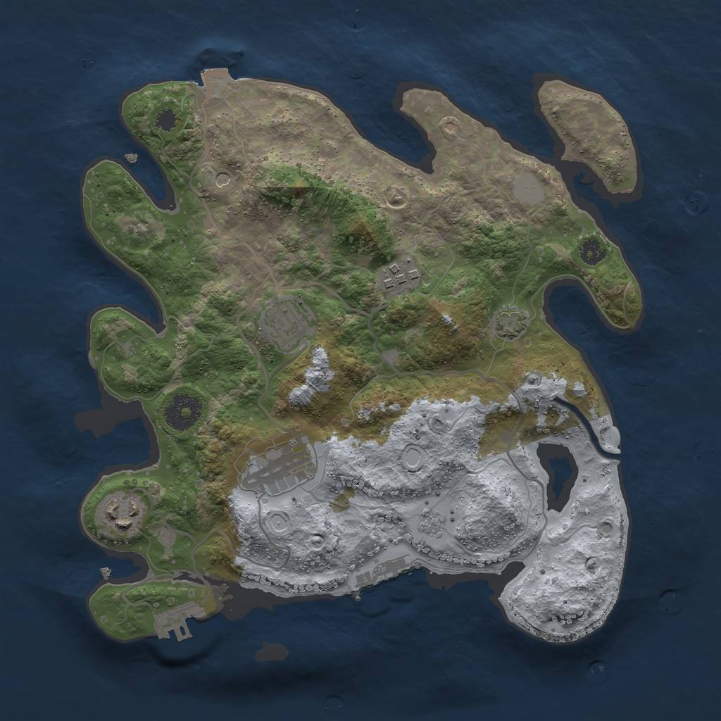 Rust Map: Procedural Map, Size: 3000, Seed: 88464, 12 Monuments