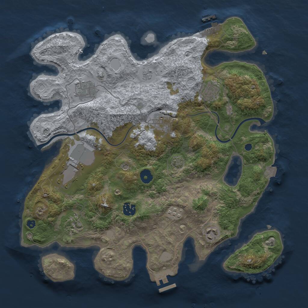 Rust Map: Procedural Map, Size: 3500, Seed: 1489495876, 14 Monuments