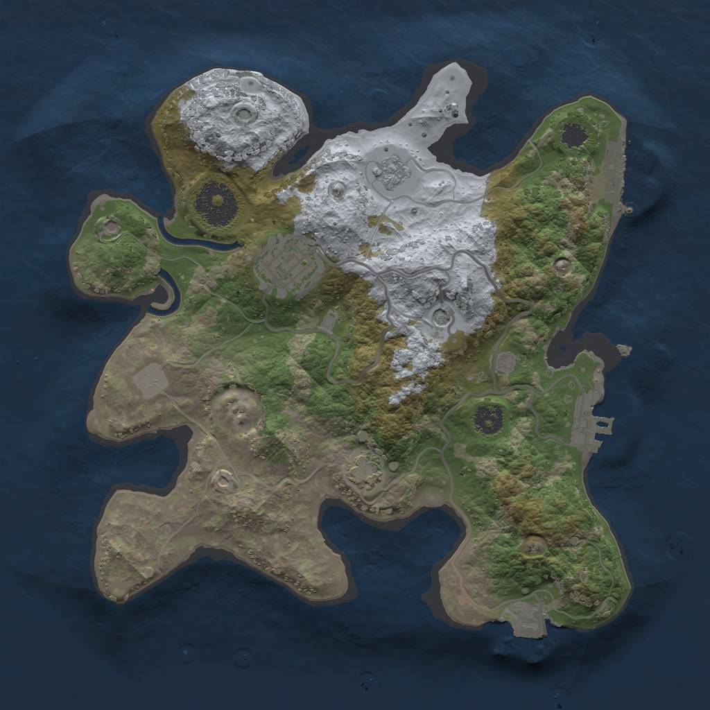 Rust Map: Procedural Map, Size: 2500, Seed: 717990082, 9 Monuments