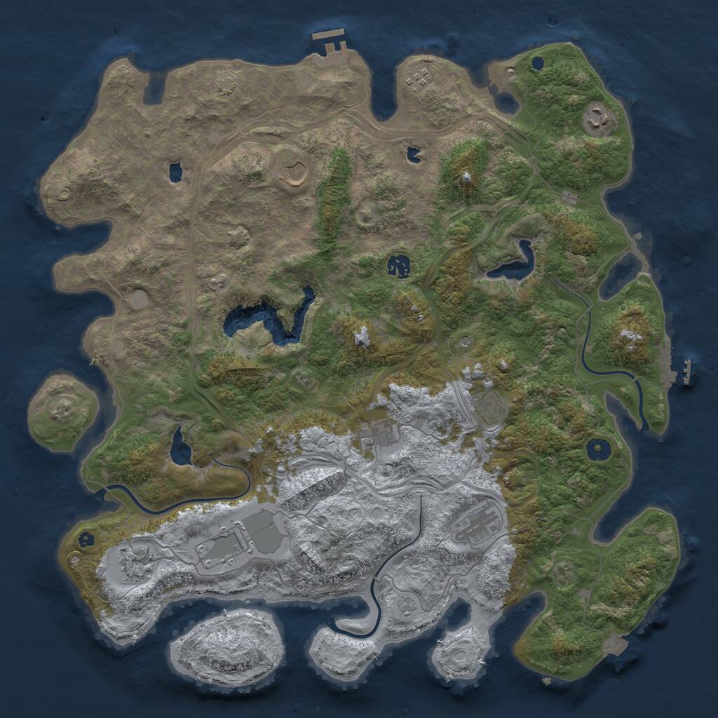 Rust Map: Procedural Map, Size: 4500, Seed: 1799356155, 15 Monuments