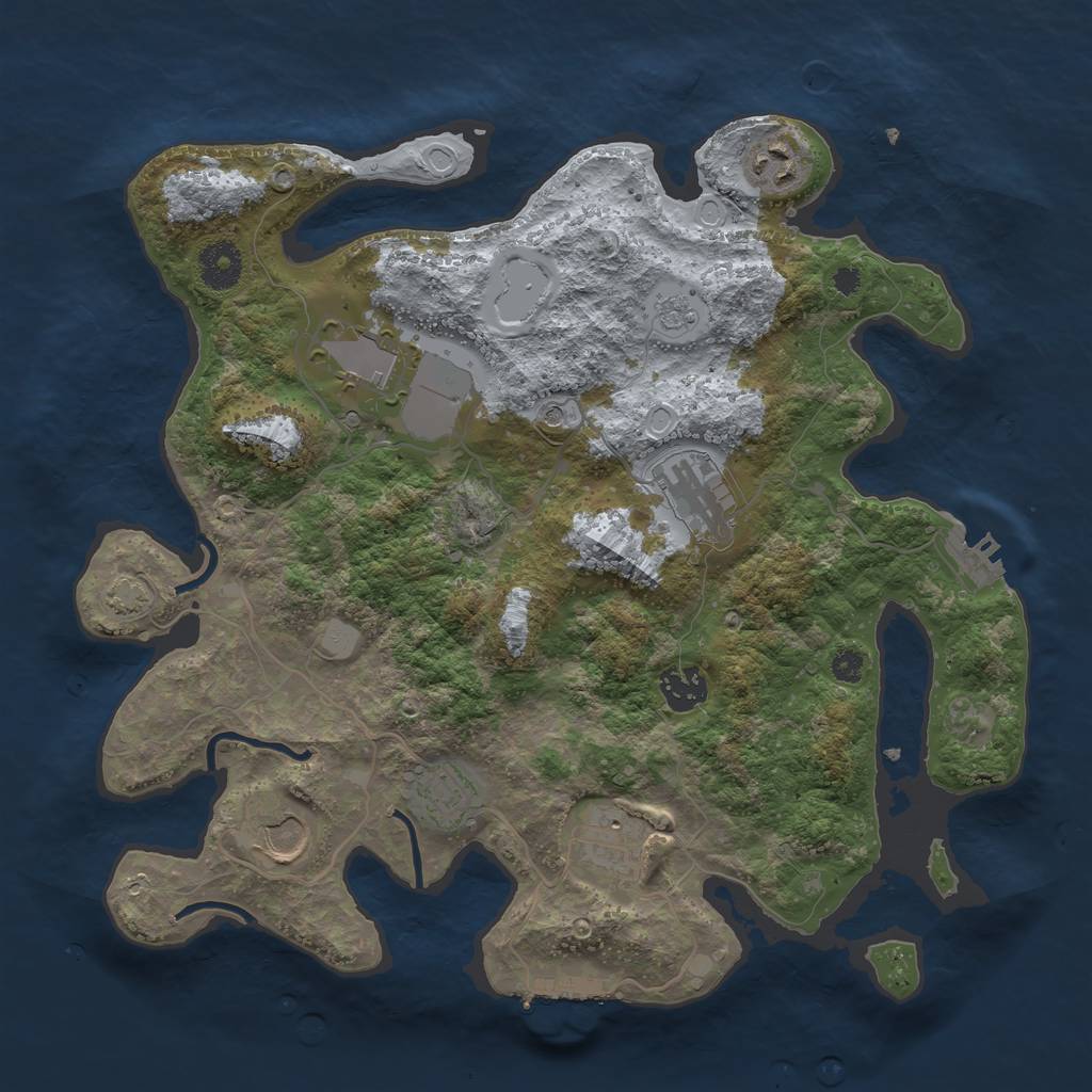 Rust Map: Procedural Map, Size: 3500, Seed: 717990082, 15 Monuments