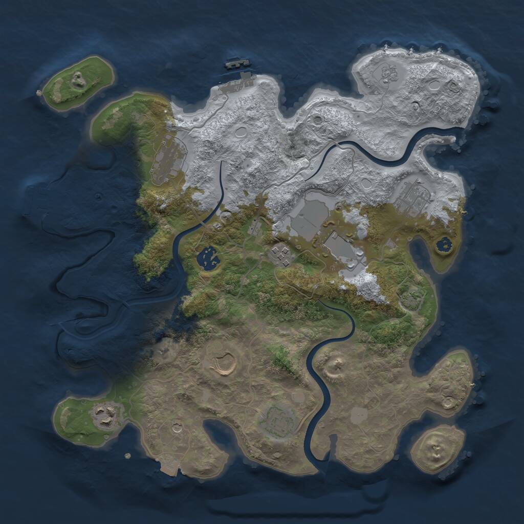 Rust Map: Procedural Map, Size: 3500, Seed: 783436, 14 Monuments