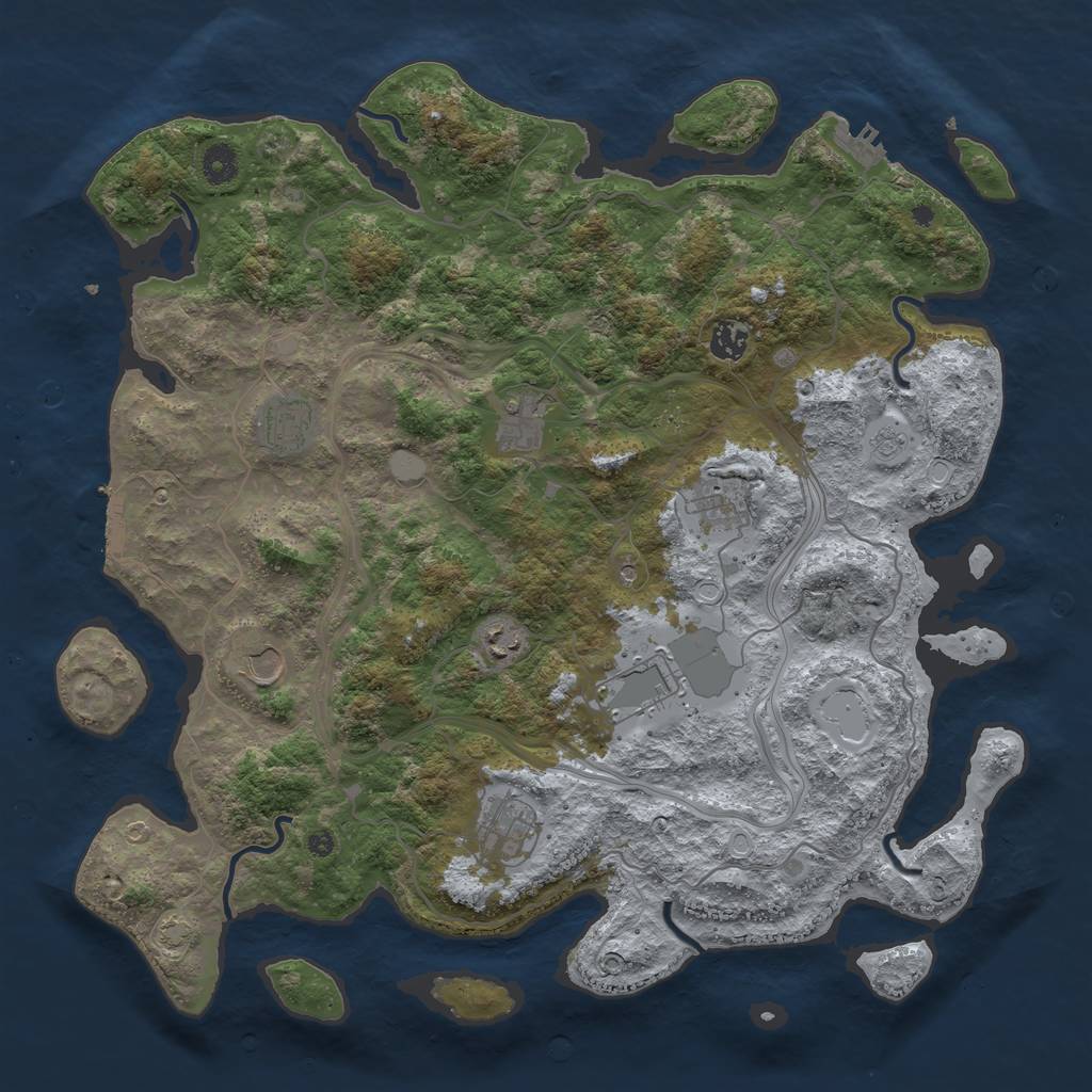 Rust Map: Procedural Map, Size: 4250, Seed: 50705655, 16 Monuments