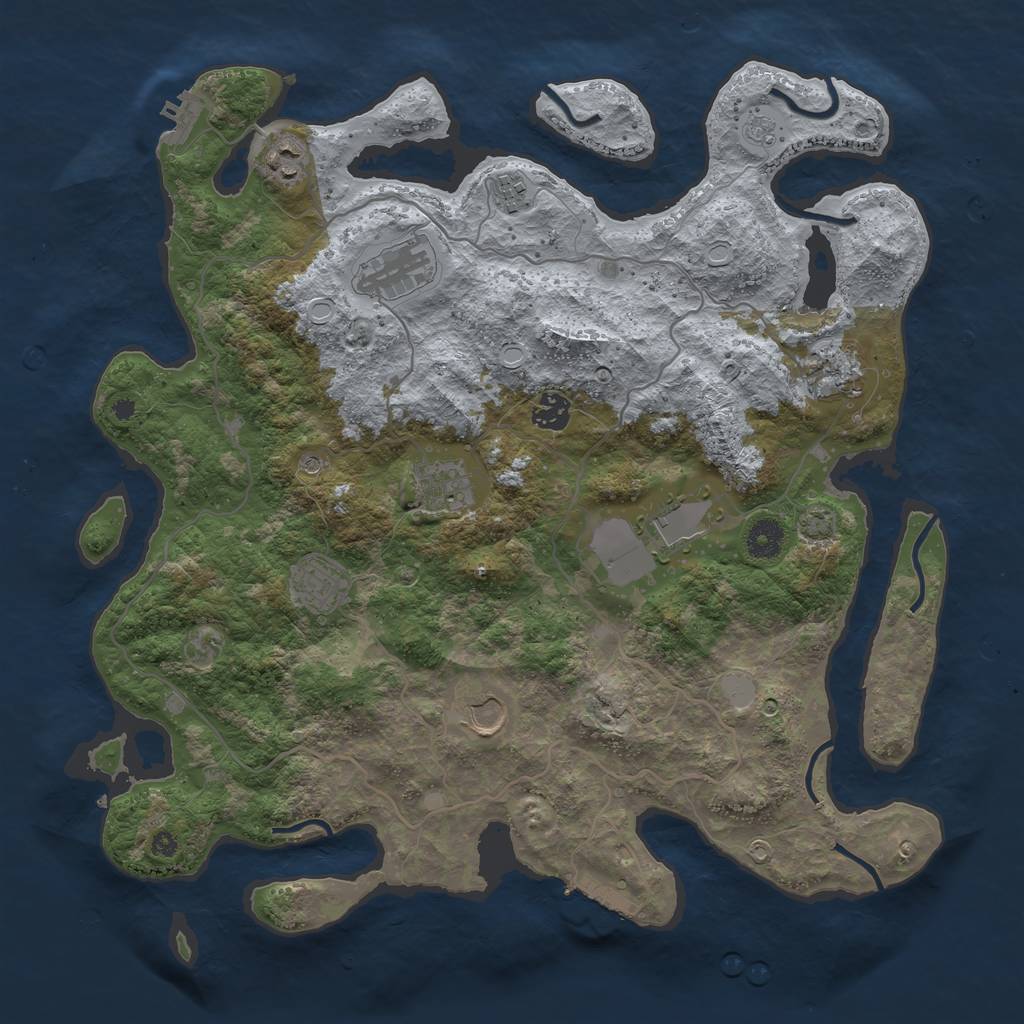 Rust Map: Procedural Map, Size: 4000, Seed: 31148091, 17 Monuments