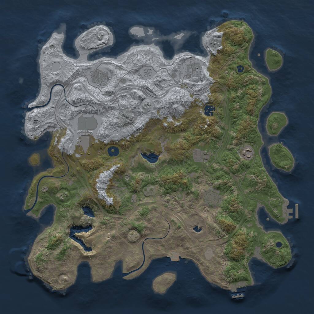 Rust Map: Procedural Map, Size: 4250, Seed: 4197052, 14 Monuments