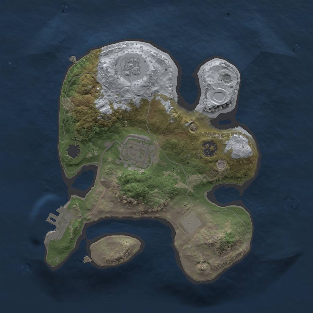 Rust Map: Procedural Map, Size: 2000, Seed: 16165454, 6 Monuments