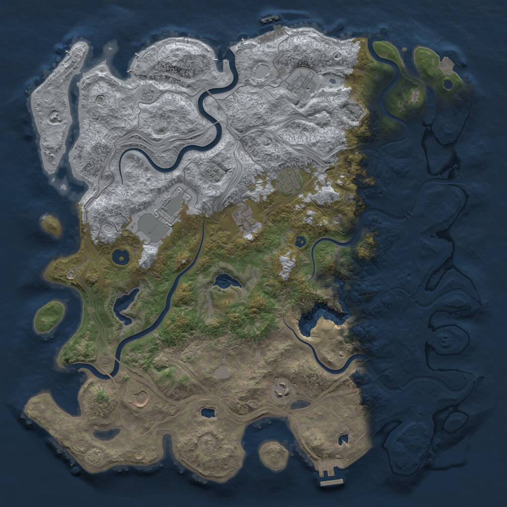 Rust Map: Procedural Map, Size: 4500, Seed: 297523731, 13 Monuments