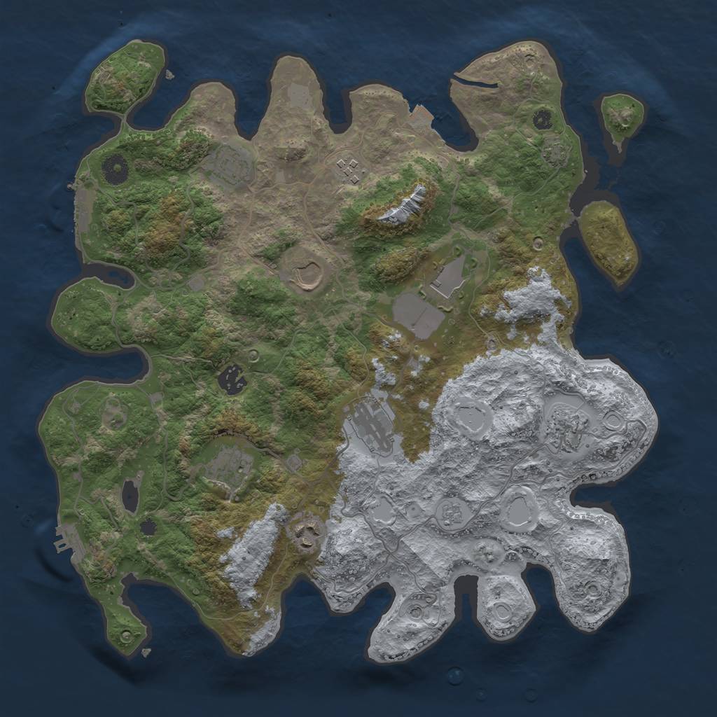 Rust Map: Procedural Map, Size: 3800, Seed: 20, 17 Monuments