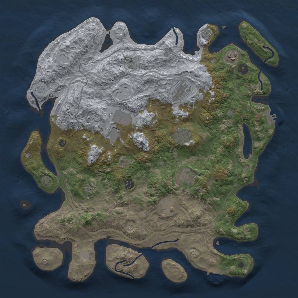 Rust Map: Procedural Map, Size: 4250, Seed: 42009637, 17 Monuments