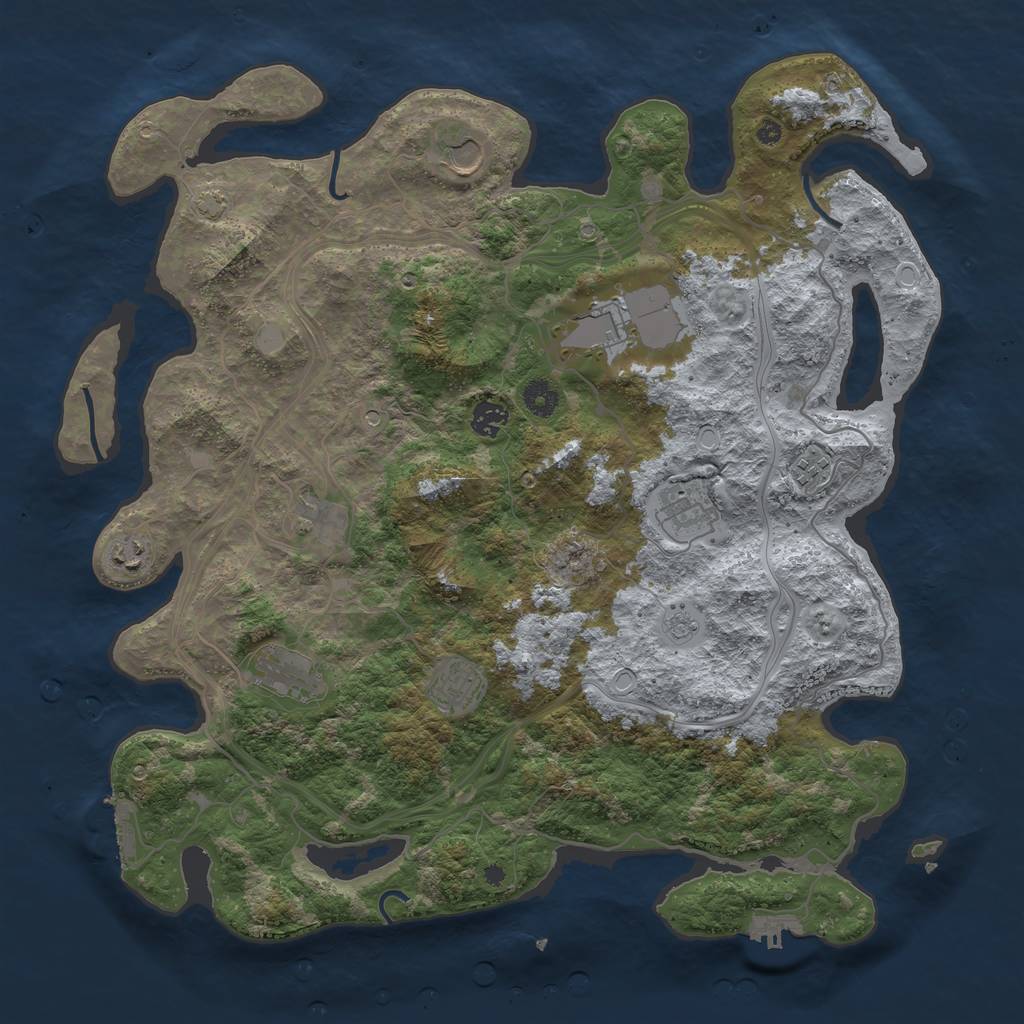 Rust Map: Procedural Map, Size: 4250, Seed: 62507818, 17 Monuments