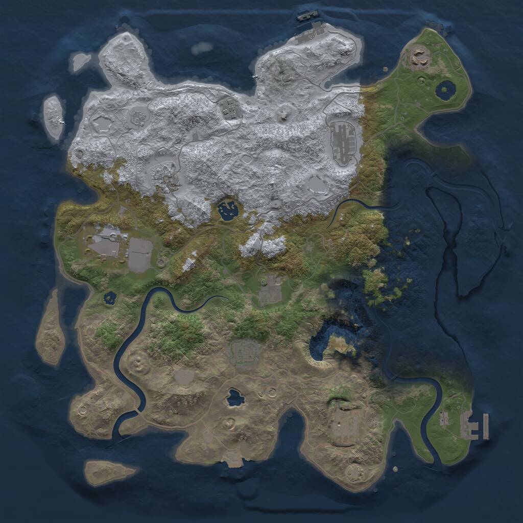 Rust Map: Procedural Map, Size: 4000, Seed: 1672164691, 15 Monuments