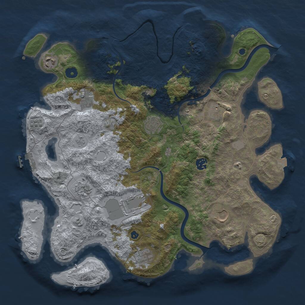 Rust Map: Procedural Map, Size: 3900, Seed: 13488883, 16 Monuments