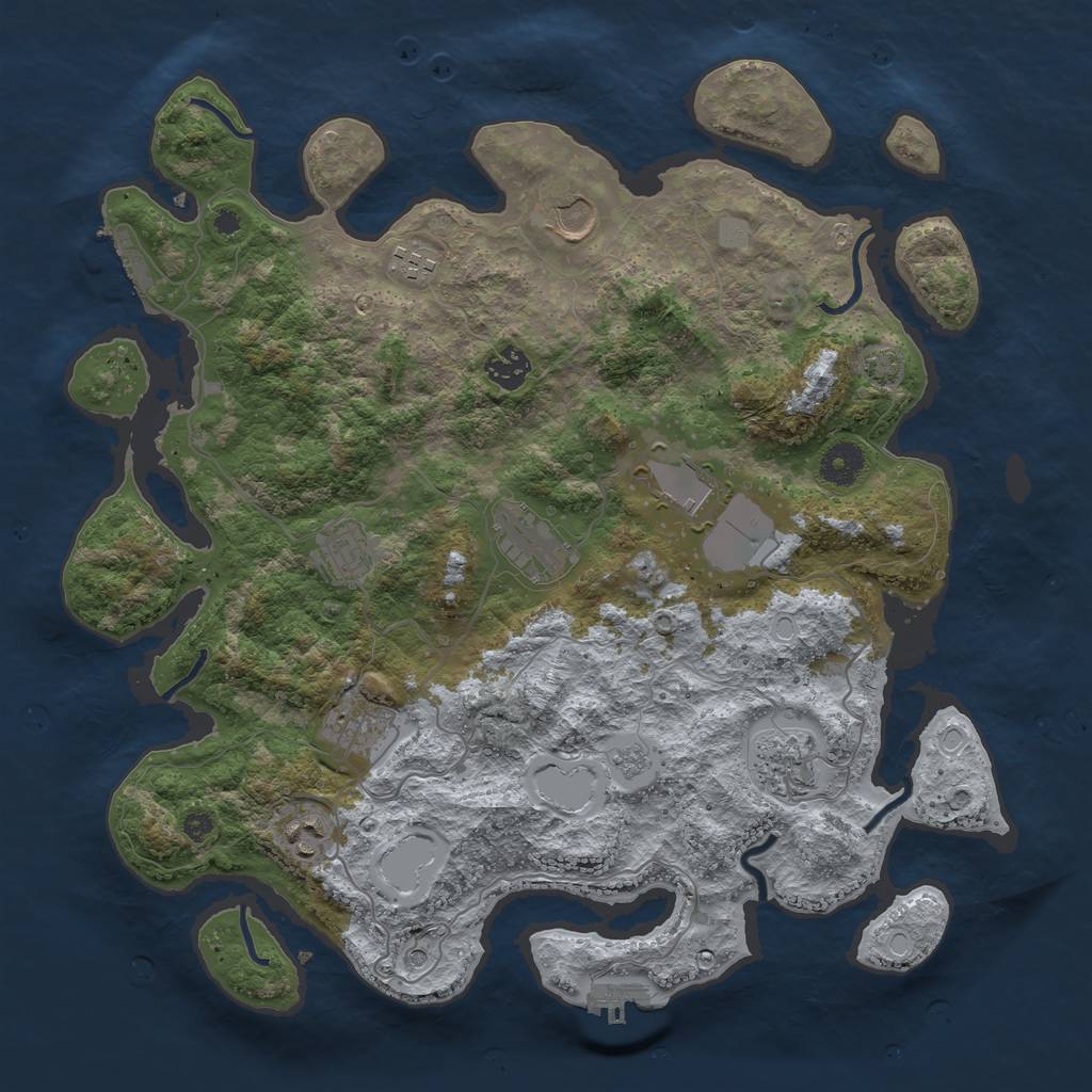 Rust Map: Procedural Map, Size: 3800, Seed: 15150116, 17 Monuments