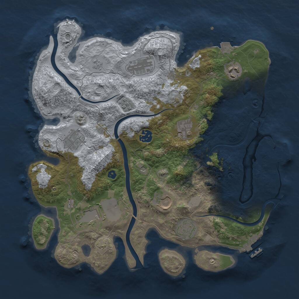 Rust Map: Procedural Map, Size: 3500, Seed: 32964672, 15 Monuments