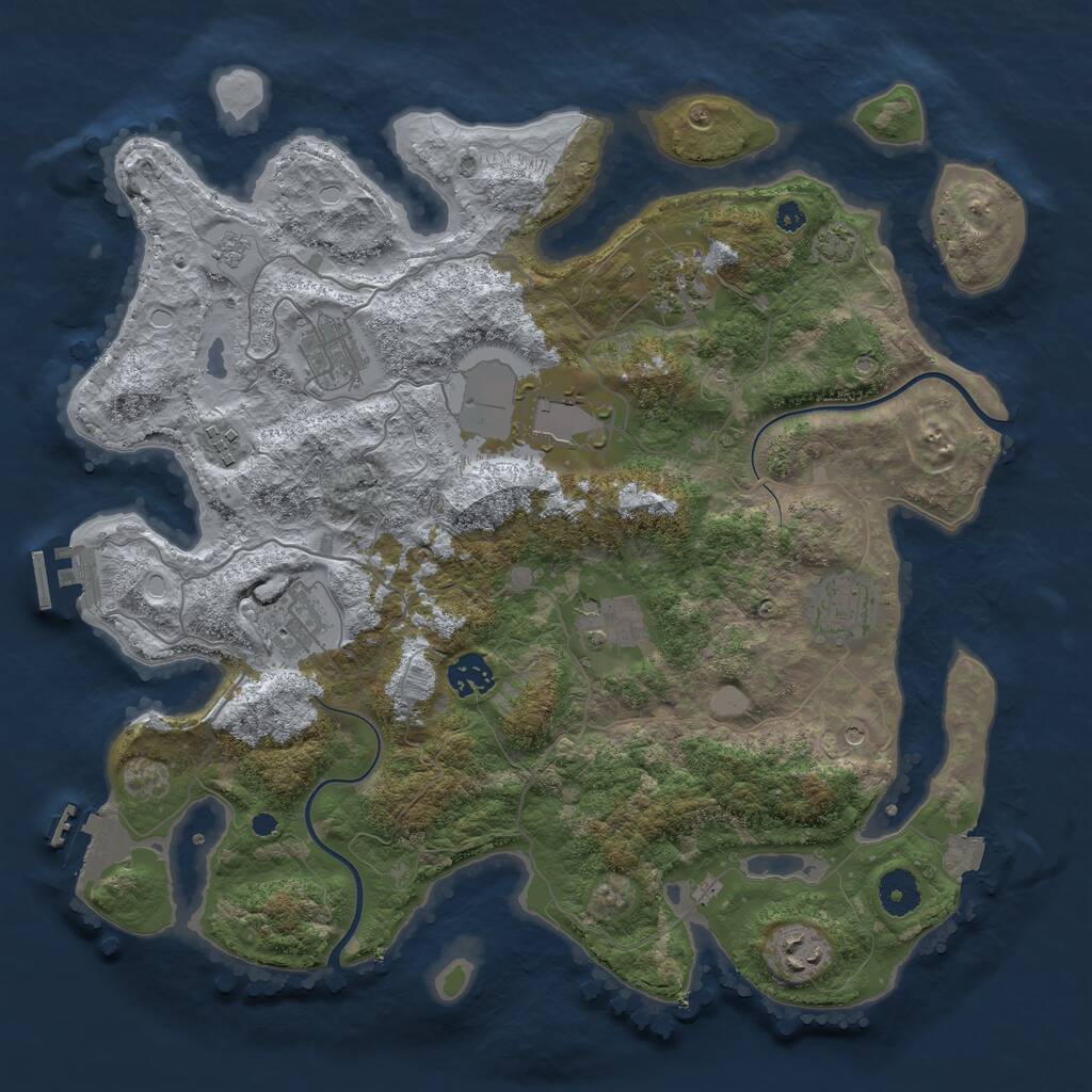 Rust Map: Procedural Map, Size: 3750, Seed: 65770543, 15 Monuments