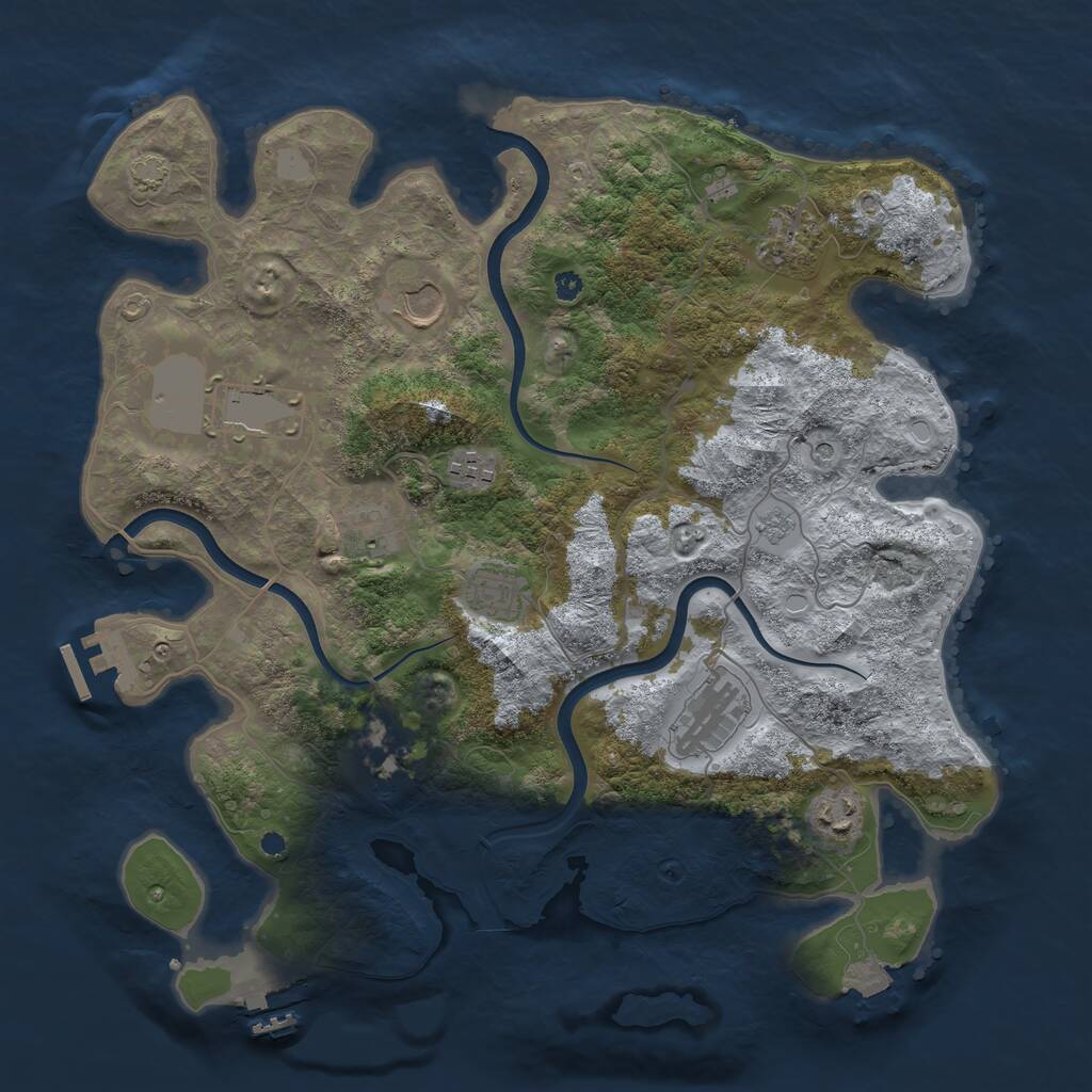 Rust Map: Procedural Map, Size: 3750, Seed: 49815679, 15 Monuments